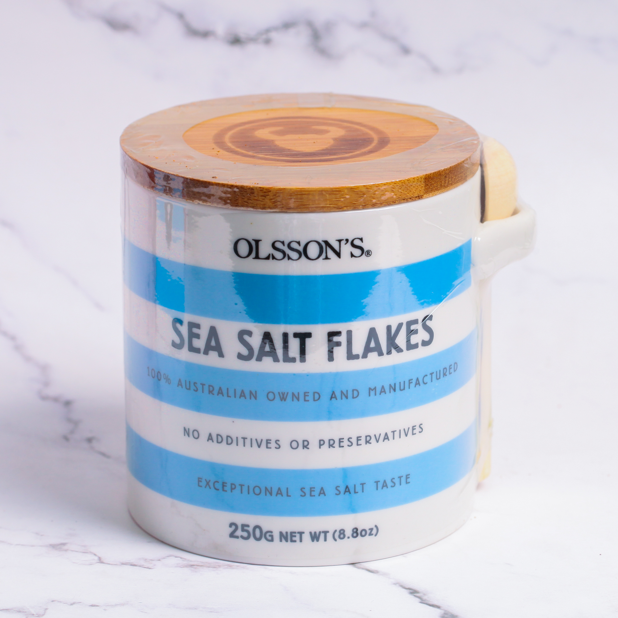 Sea Salt Flakes in stoneware jar - Olsson's